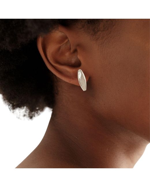 Jaredjamin White Zeppelin Stud Post Earrings