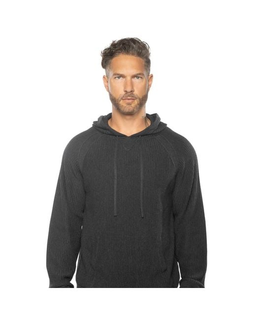 Weston Jon Boucher Black Dune Ottoman Knit Luxury Hoodie With Silk & Wool for men