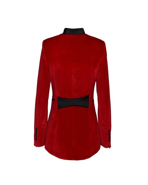 The Extreme Collection Embroidered Blazer With Mandarin Collar