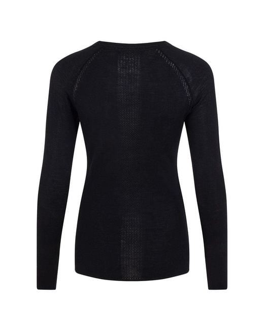 Paul James Knitwear Black Midweight Merino Activewear Training Eos Top