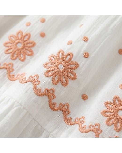 Modenaire White Embroidered Maxi Dress Tiered Form