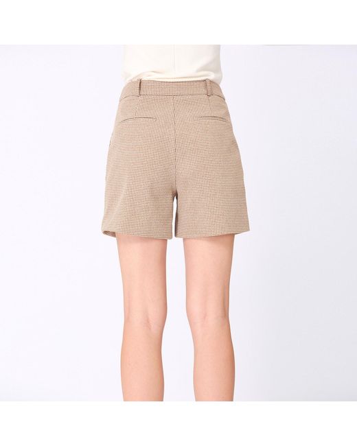 Smart and Joy Natural Micro Houndstooth Short Pants