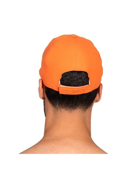 Maison Tangerine Orange Linen Baseball Hat Tangerine
