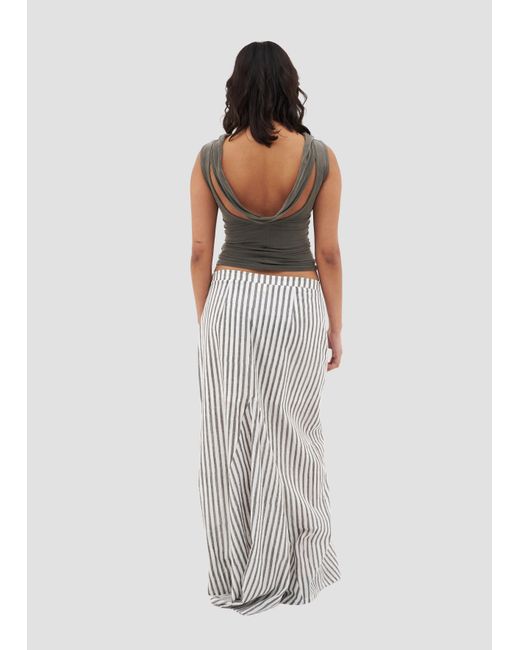 Manuela Cabrales Gray Heliconia Block Print Maxi Skirt