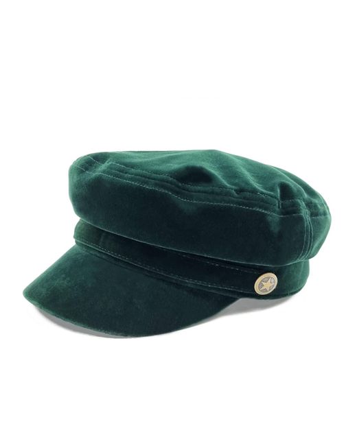 Nooki Design Green Hailey Velvet Baker Boy Hat-emerald