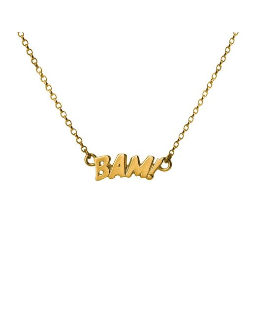 Edge Only Metallic Mini Bam! Letters Necklace 18Ct Vermeil