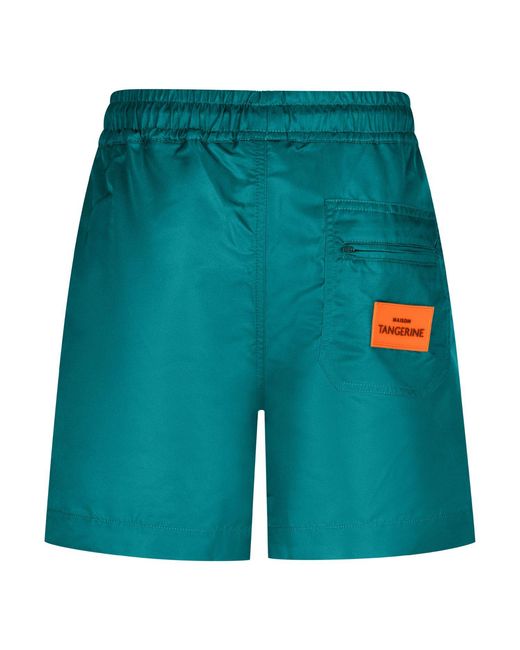 Maison Tangerine Blue Basil Swim Shorts for men