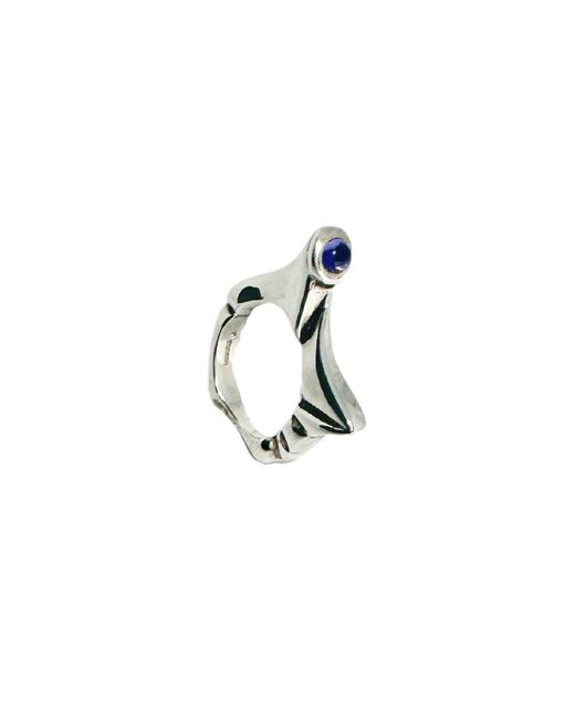 Tg-Jewellery by Tamara Gervasio Metallic Pyramid Sterling With Iolite Cabochon Ring