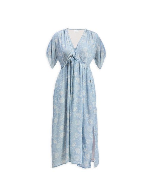 REISTOR Blue Maxi Gathered Dress