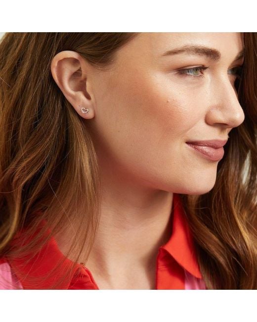Auree Jewellery Metallic Verona Mini Sterling Love Heart Stud Earrings