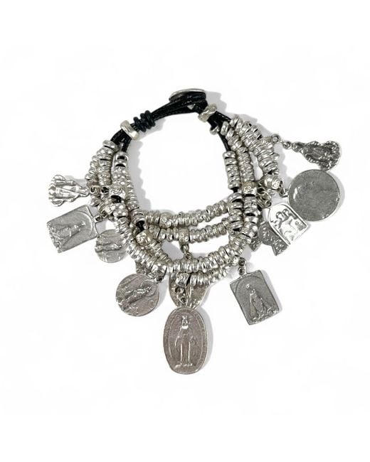 By Virgo Metallic Serafina Antique Charm Bracelet