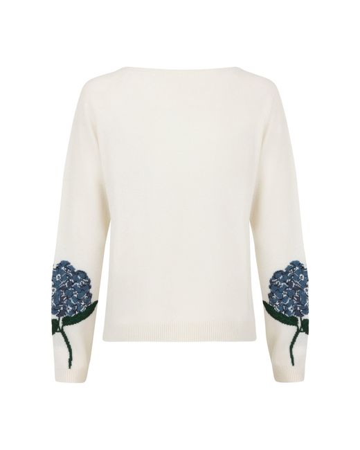 Catnip and Seaweed White Hydrangea Cashmere Sweater