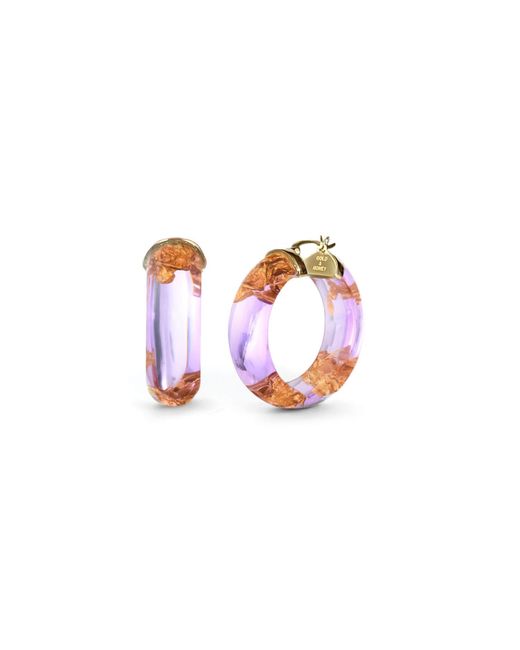 Gold & Honey Pink 24K Leaf Huggie Hoop Earrings