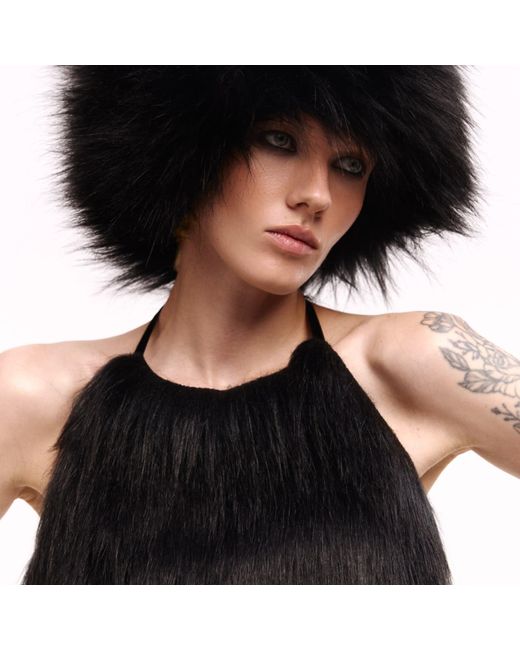 Serotoninn Black Faux Fur Top