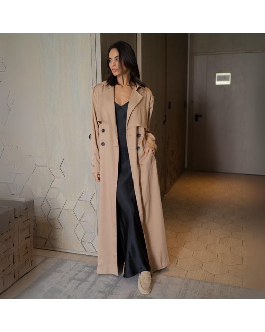 Mykaftan Natural Neutrals Maxi Trench Coat