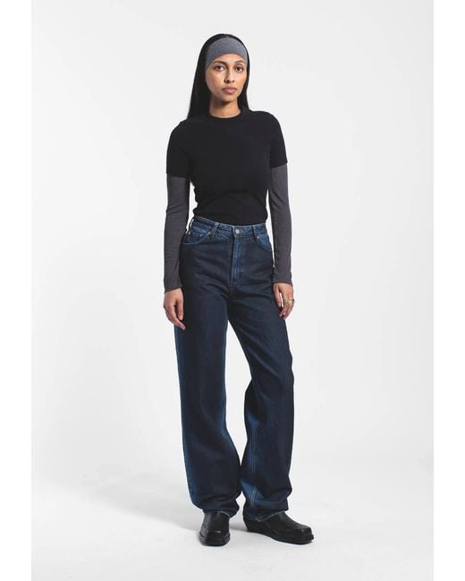 Dr. Denim Blue Donna High Relaxed