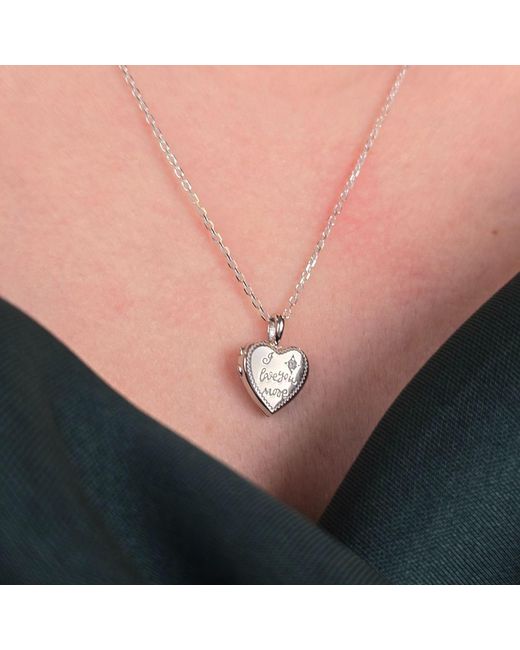 Harfi White I Love You More Heart Charm Sterling Locket Necklace