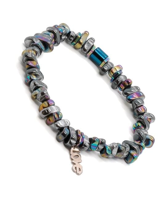 Ebru Jewelry Blue Hematite Love Bracelet