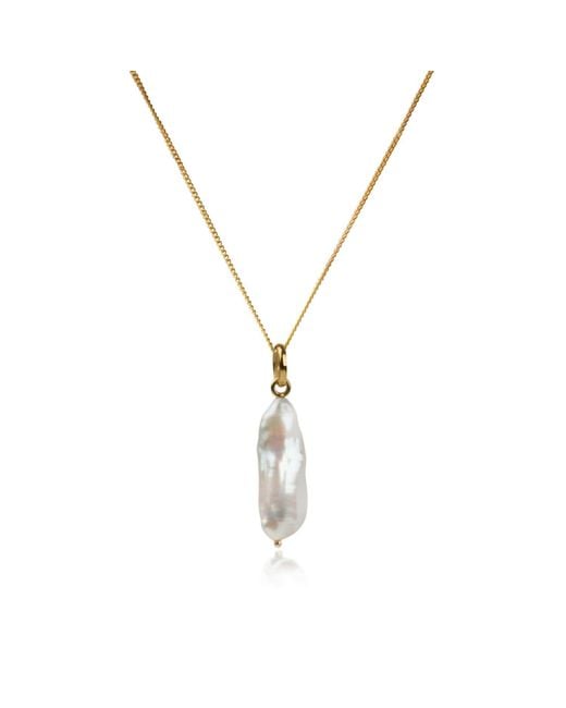 The Jewellery Store London Metallic Thick Biwa Pearl Necklace