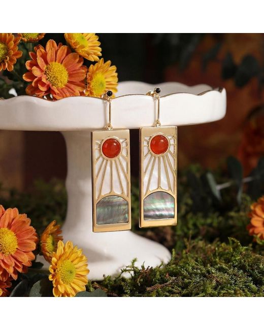 Azura Jewelry New York White Demon Slayer Hanafuda Earrings Vermeil