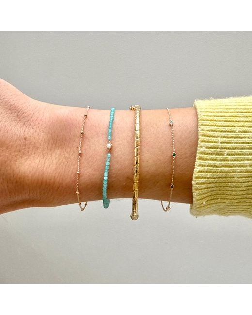 Zohreh Metallic Station Bead Chain Bracelet 9K
