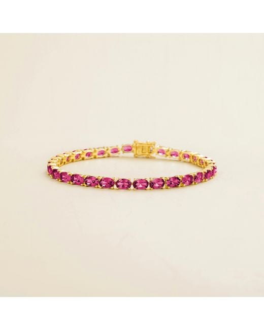 Juvetti Pink Salto Tennis Bracelet Set With Vivid Sapphire