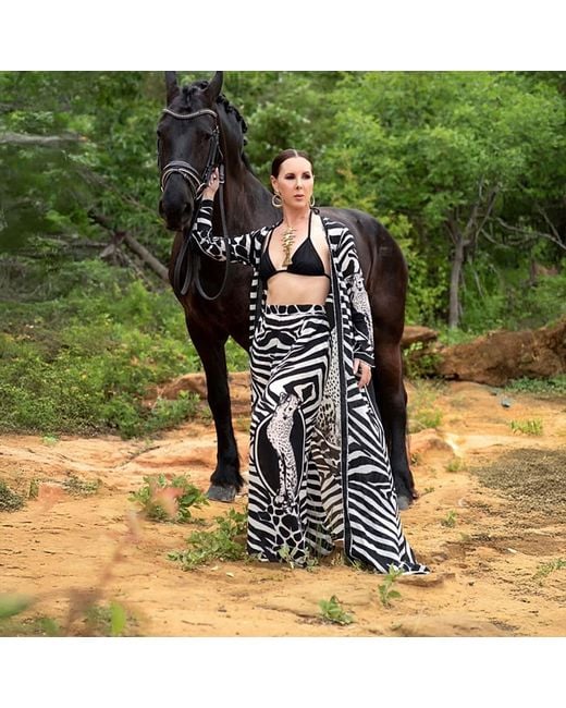 Ana Luisa Black Tanzania Inspired Wide Leg Pants