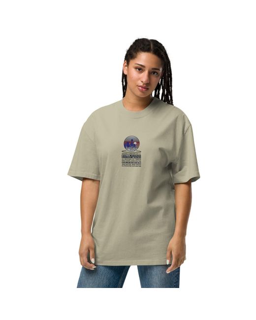 Anchor and Crew Natural Neutrals Faded Eucalyptus City Drive Explore Co. Oversized Cotton T-Shirt