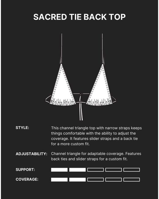 Minimale Animale Black Sacred Tie Back Tassel Bikini Top