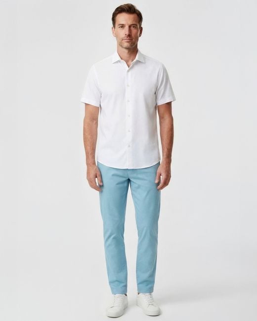 Lords of Harlech Blue Jack Flat Front Pant for men