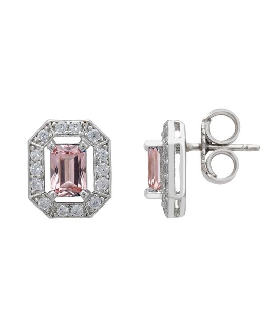 Latelita London Metallic Whistledown Gemstone Stud Earrings Morganite