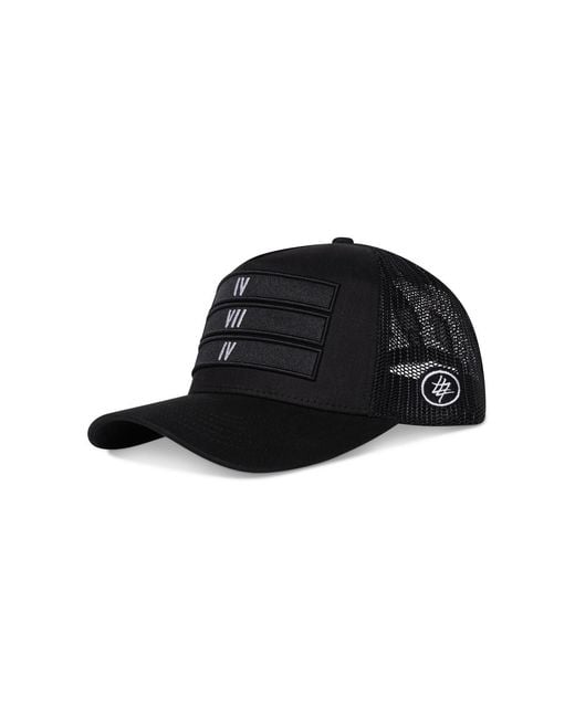 474 co Black 474 3 Bars Trucker Label Hat for men