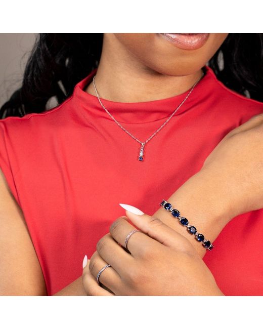 Belinda Jewelz Blue Kierra Oval-Cut Sapphire Tennis Bracelet