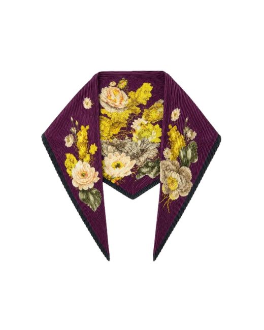 Saachi Purple Floral Pleated Bandana