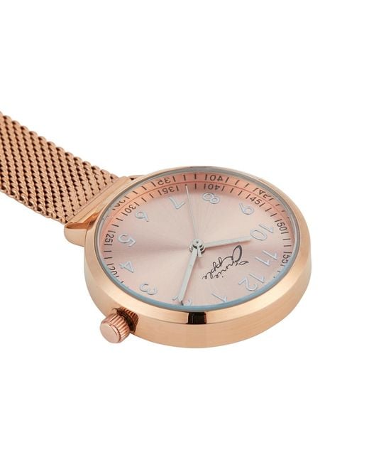 Bermuda Watch Company Natural Annie Apple Meraki Blush Mesh Fob 35