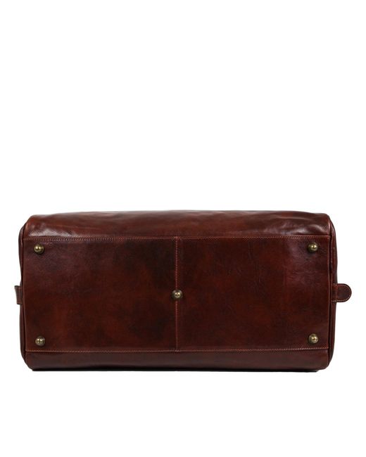 Time Resistance Brown Leather Duffel Bag for men