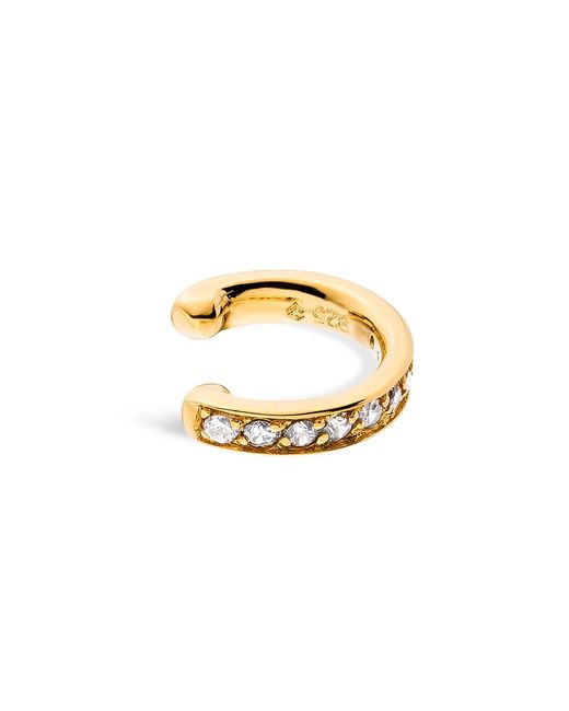 SALLY SKOUFIS Metallic Edge Mono Ear Cuff Made Cz Diamond Stimulant
