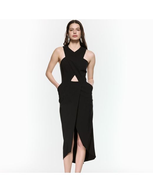 Mirimalist Black Revolve Midi Dress