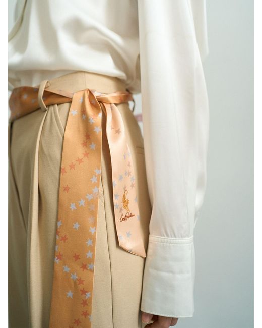 Lost Pattern Natural Neon Tiger Silk Skinny Scarf