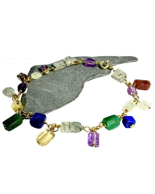 Tg-Jewellery by Tamara Gervasio Green Multicolour Dangle Gemstones Bracelet