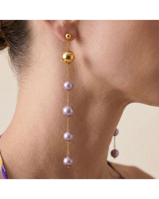 Jaredjamin White Nora Dangle Pearl Earrings