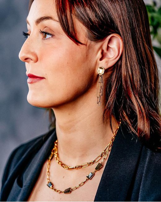 Loni Paul Jewelry Metallic Asymmetrical Labradorite Necklace