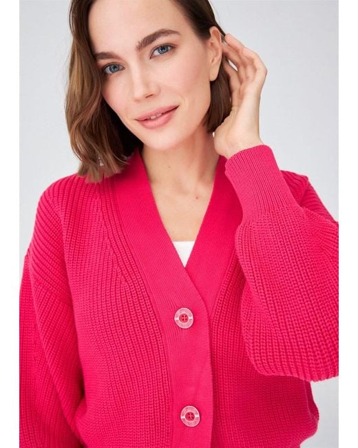Peraluna Red Olivia V-Neck Cardigan