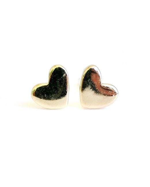 Lime Tree Design Black Mini Heart Stud Earrings