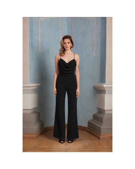 Nomi Fame Black Dawn Draped Cowl Neck Jumpsuit