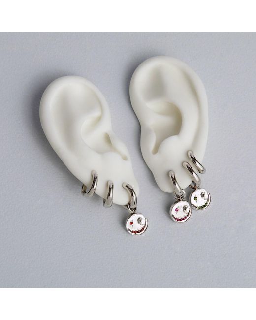 Kasun Metallic Smile Hoop Earrings – September – Sapphire –