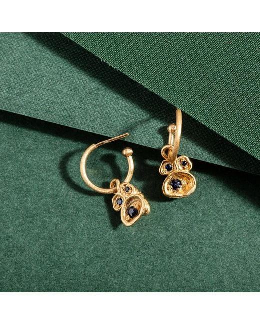 Claire Hill Designs Metallic Sapphire Lichen Hoop Earrings