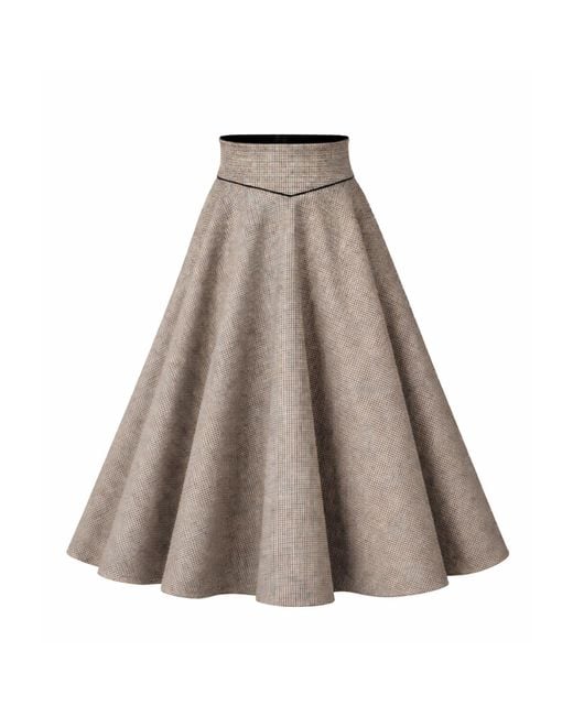 Nikka Place Gray Flare Wool Skirt With High Waist