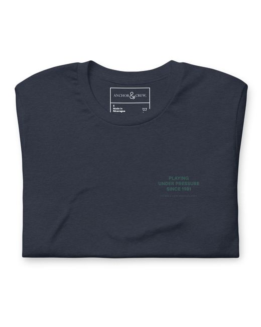 Anchor and Crew Blue Court Etiquette Tennis Club League Organic Cotton T-Shirt