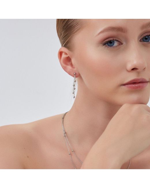 Spero London White Dorica Sterling Multi Bead Drop Earring